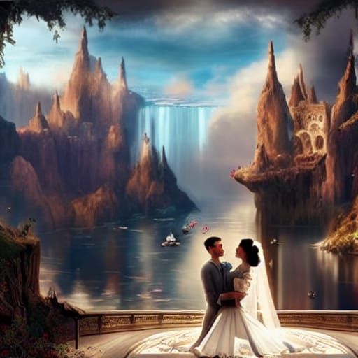 Cinematic Digital Painting of a Beautiful Couple