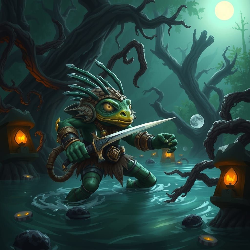 Mystical Tribal Warrior Emerges from the Jungle Shadows