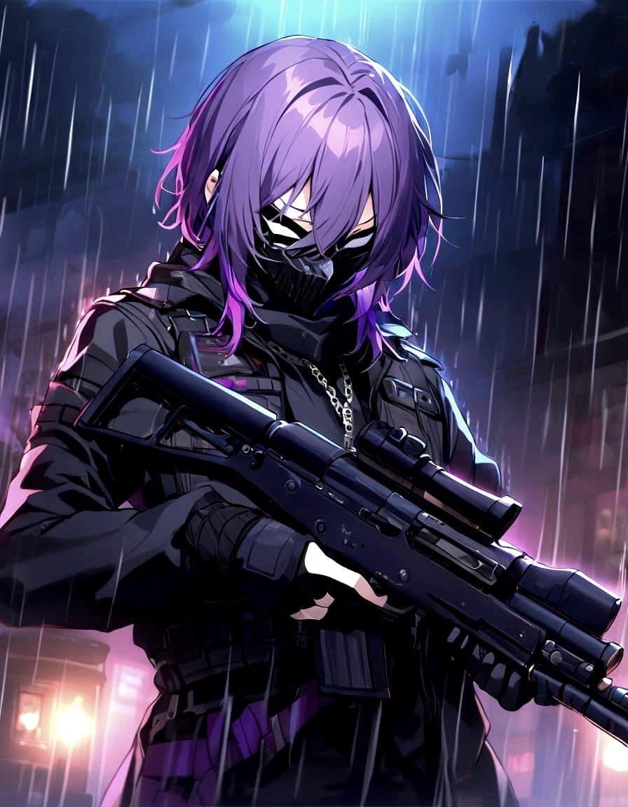 Gothic Visual Kei Hero Emerges in the Rain