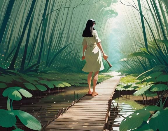 Selma Blair in a Mangrove Forest Illustration