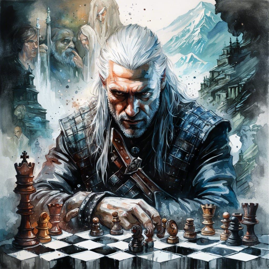 Geralt of Rivia Double Exposure Portrait