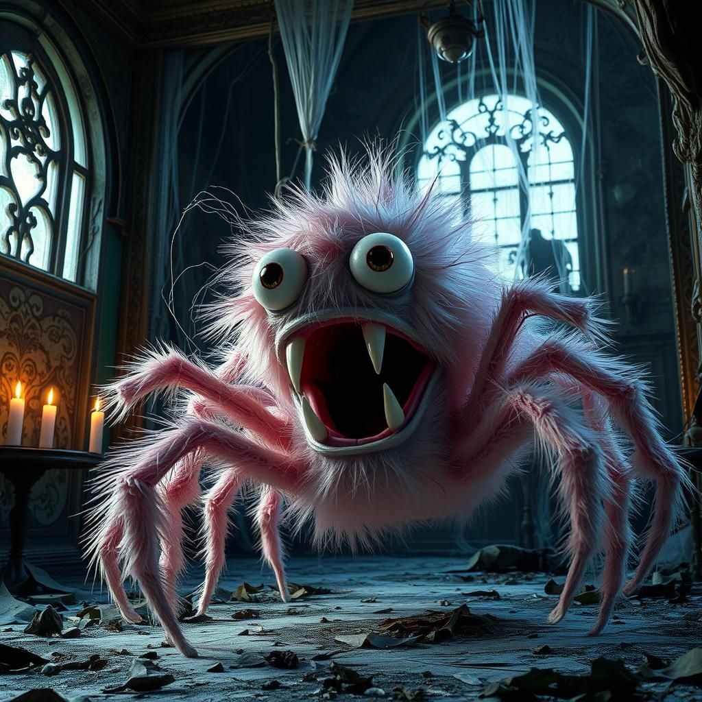 Fluffy pink Tarantella Spider