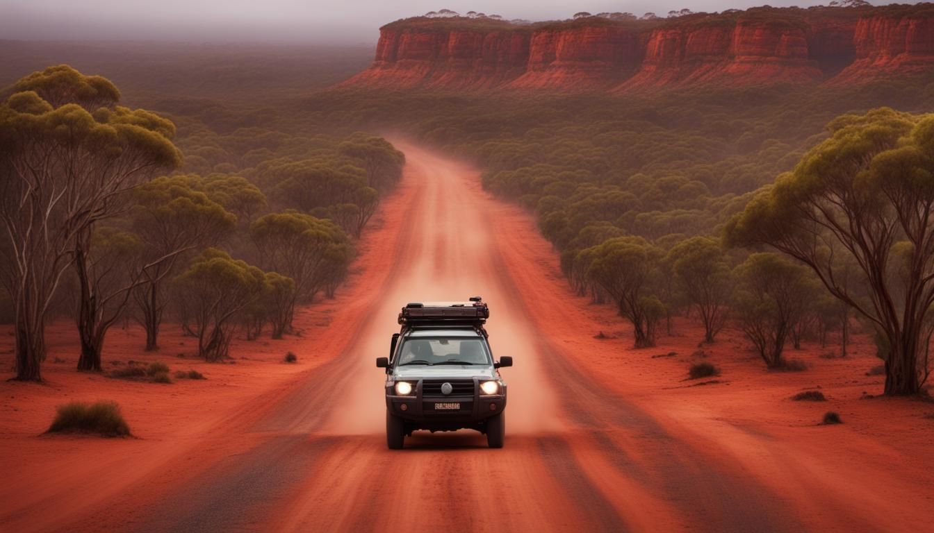 Australian Outback Road Trip with Kangaroo Crossing
