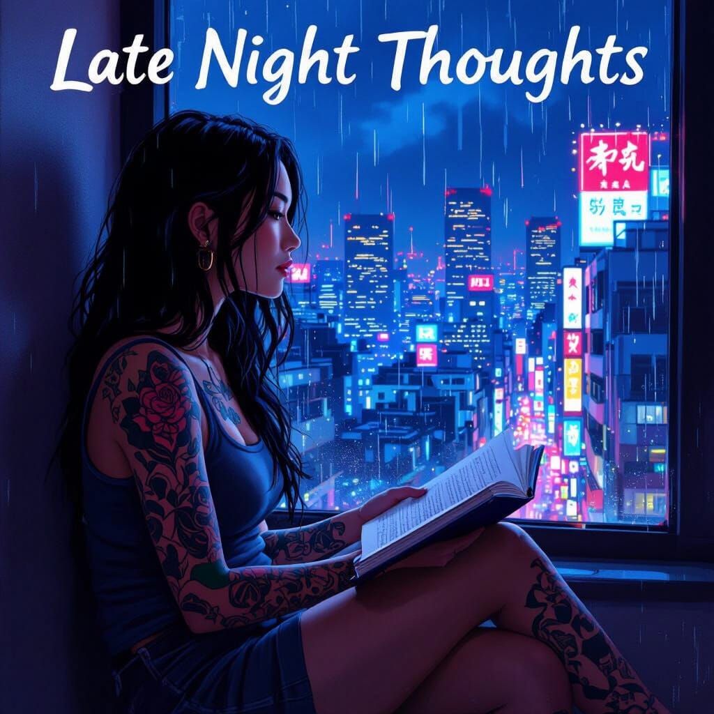 Indie Album Cover: Tattooed Woman & Neon City