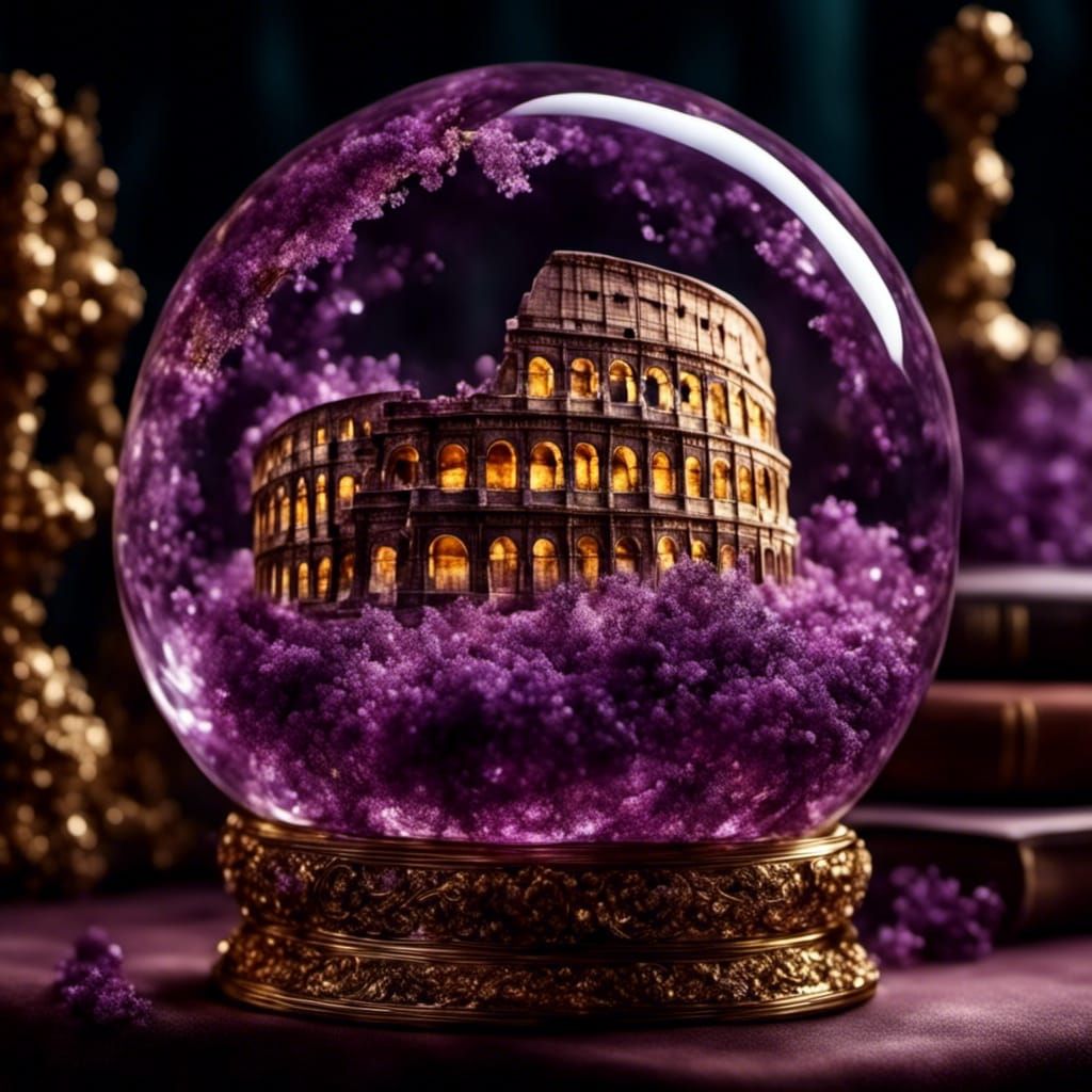 Roman Coliseum in Crystal Globe: Hyperreal Detail