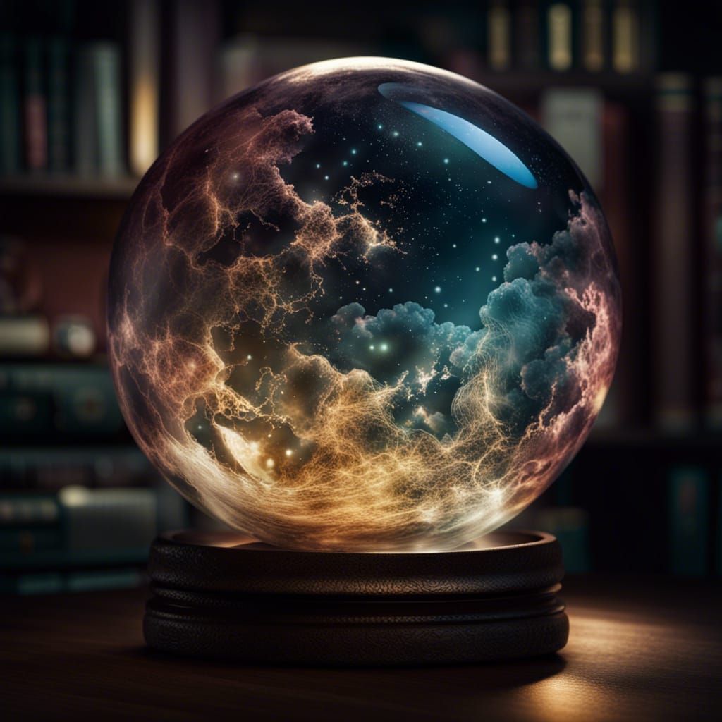 Ethereal Glass Moon Globe in Photorealistic Detail