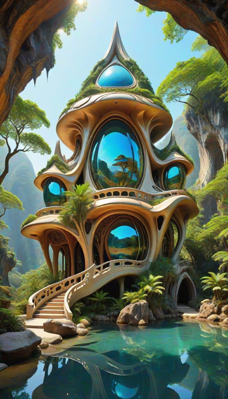 Freestanding lagoon house - vertical version