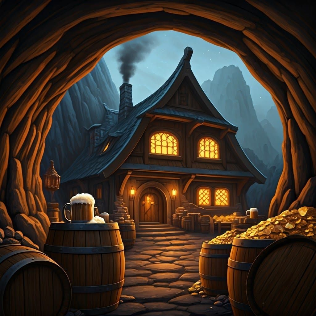 Dwarven Home with Beer and Gold
