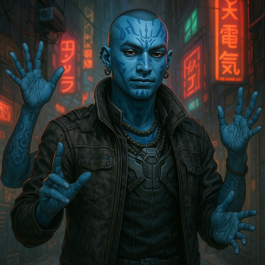 Shadowrun Male Nartaki Face Illustration