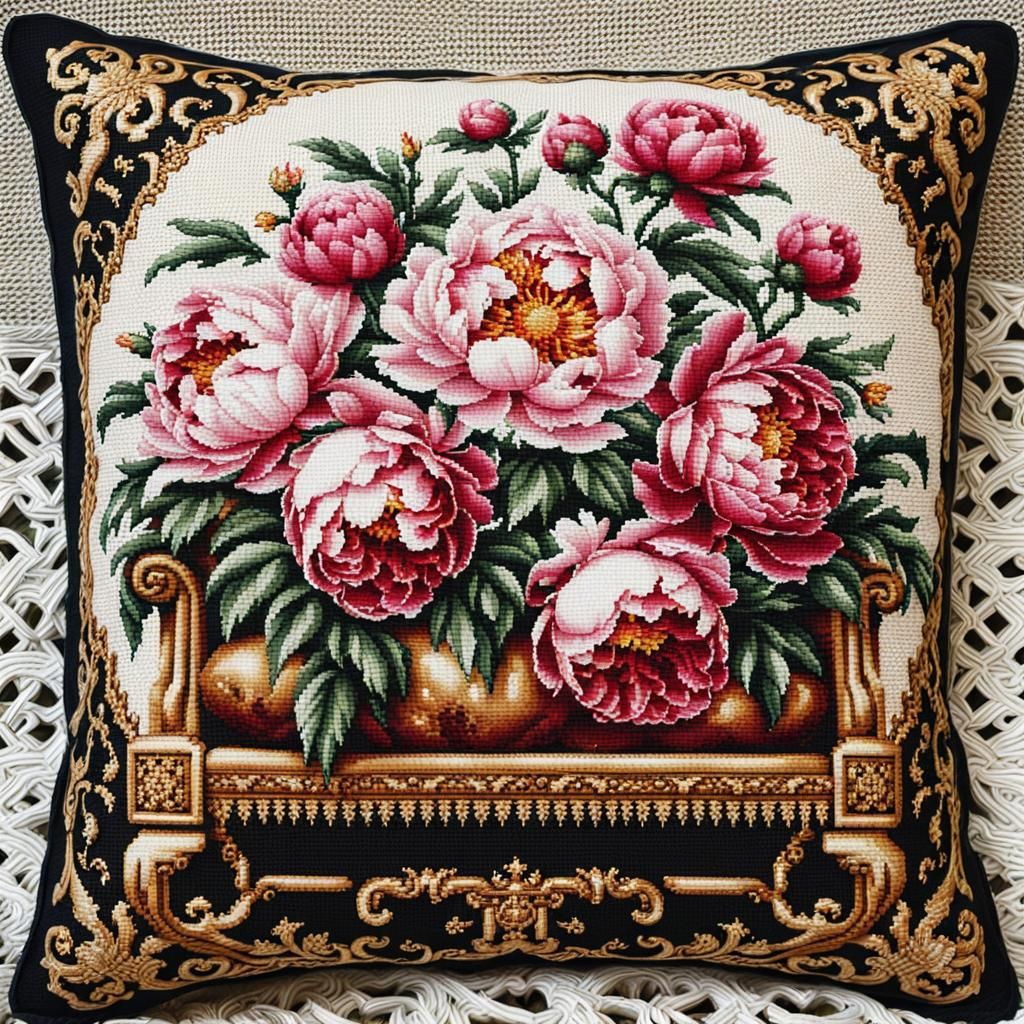 Cross stitch pillow.