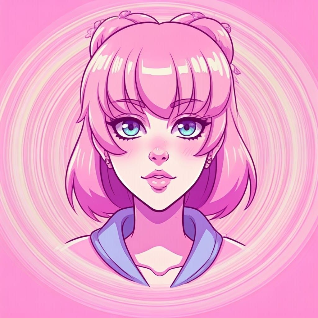 Vibrant Rockstar in Exaggerated Anime Style