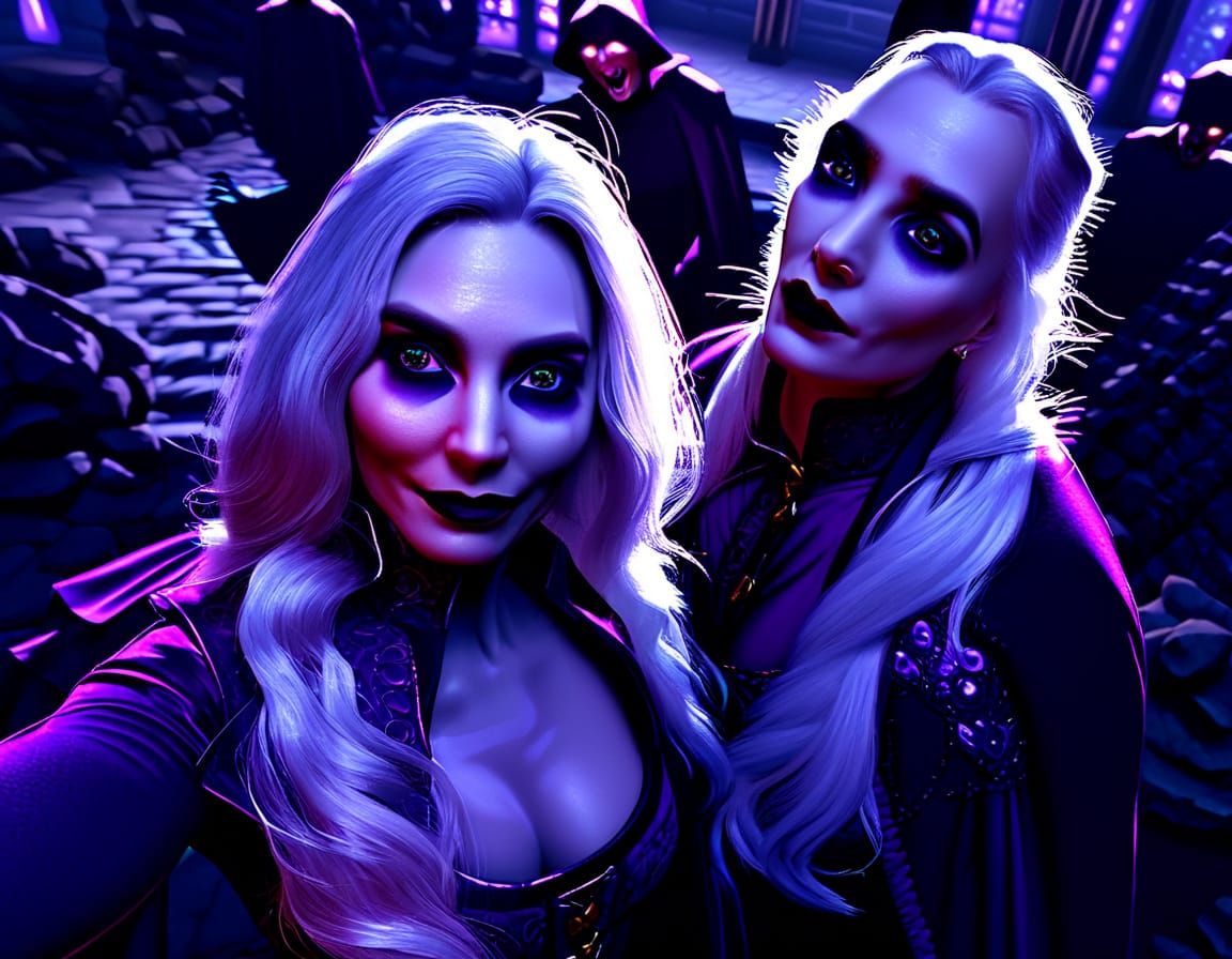 Gothic Female Vampires in Dark Fantasy Style