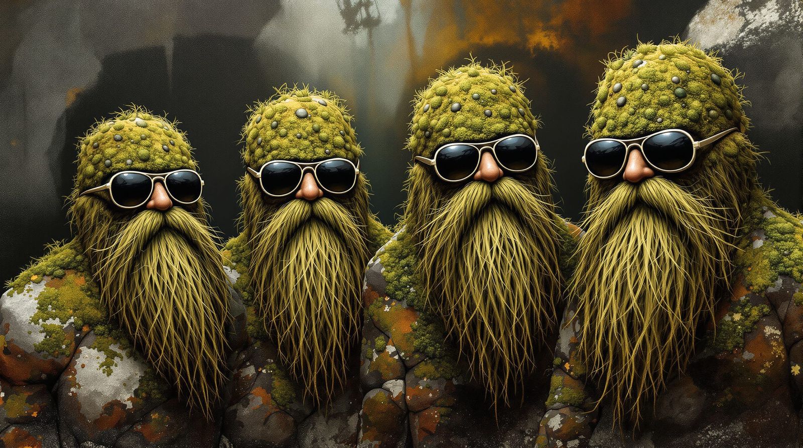 Mossy Rock Band in 60s Style