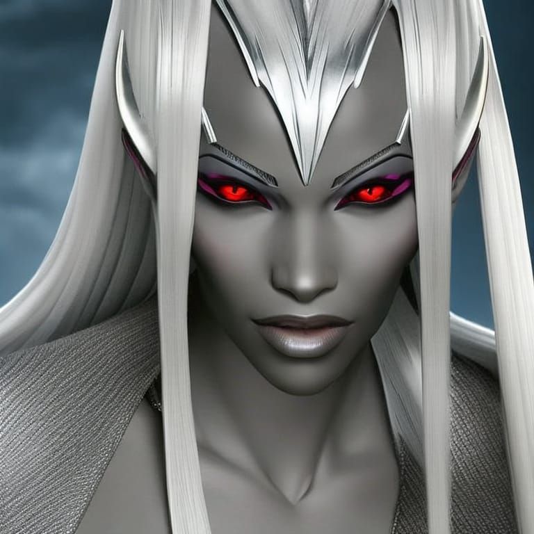 Elegant Dark Elf Woman Portrait