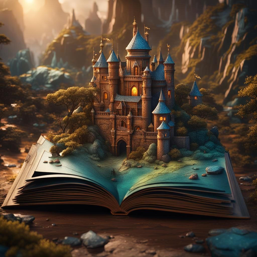 Fantastical Pop-Up Book in Detailed Matte Painting