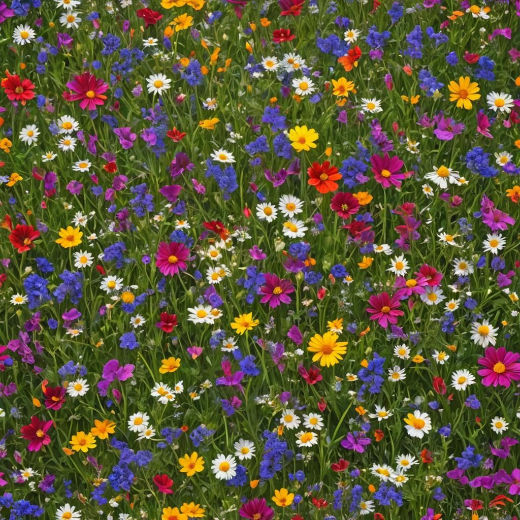 Hyper-Detailed Wildflower Collage in Soft Cinematic Light