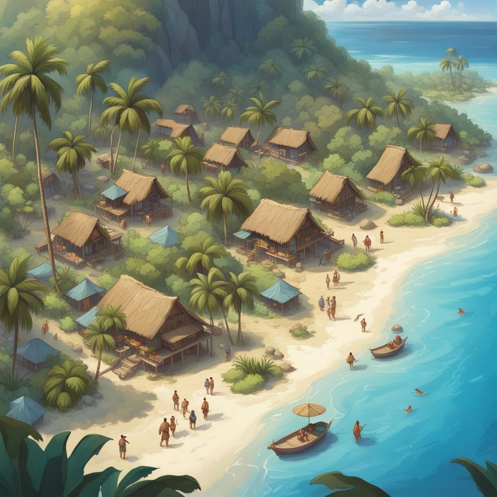 Fantasy Polynesian Village Concept Art