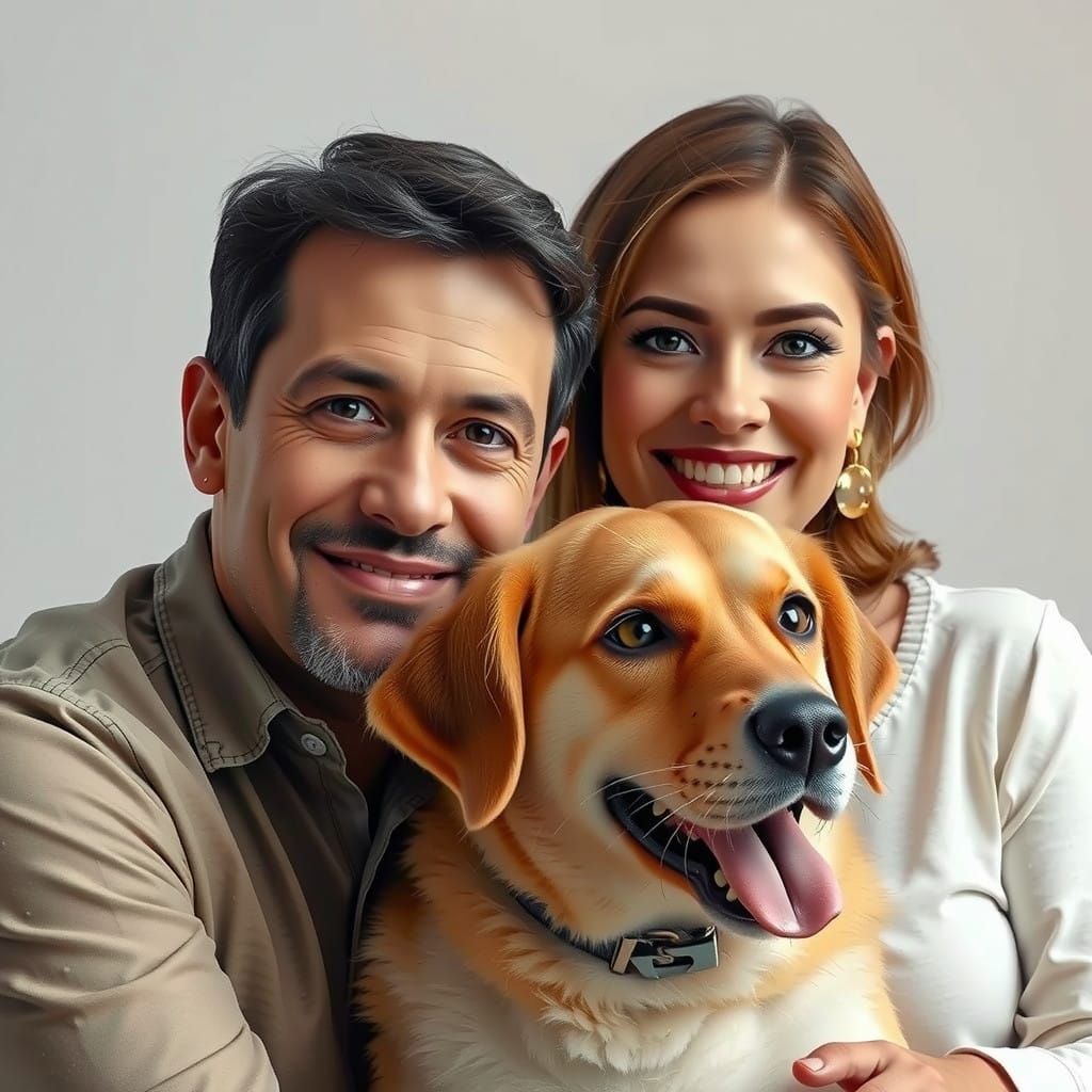 Realistic Family Portrait in Glossy Finish