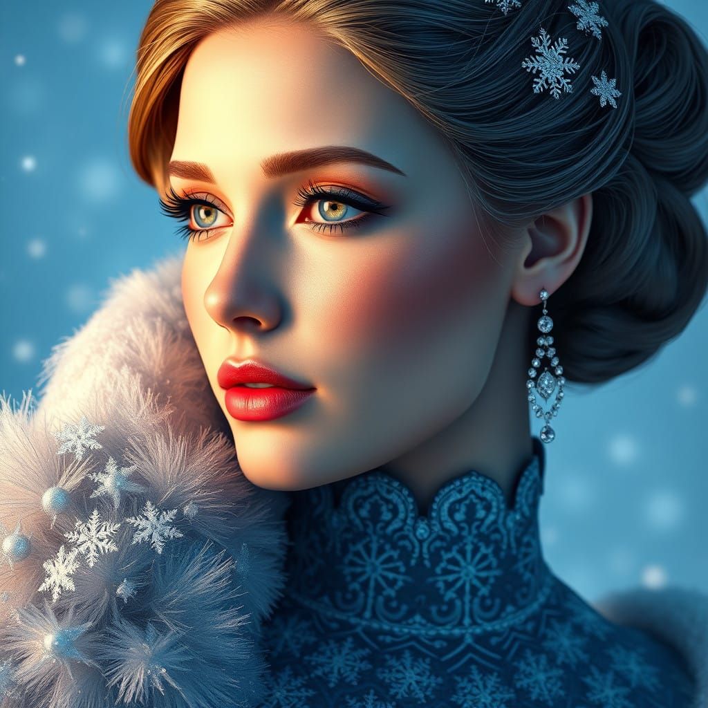 Sensuous Snow Queen Reveals Elegant Winter Portrait