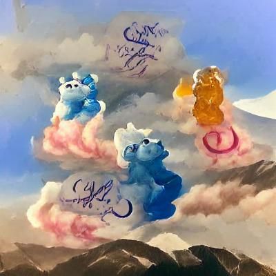 Cursed Carebears: Calligraphy Above the Clouds