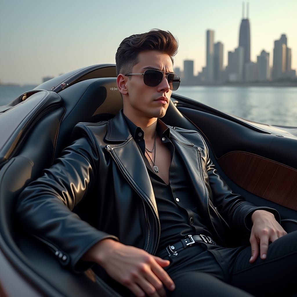 Cole Caufield in Futuristic Bugatti