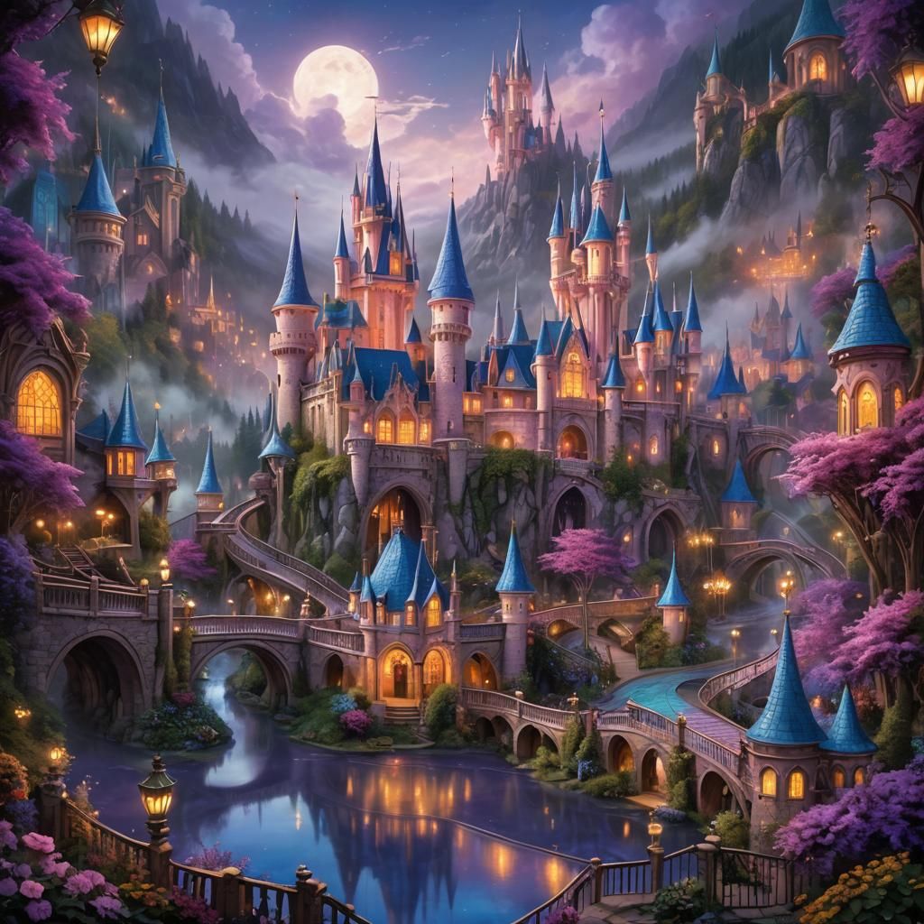 Abandoned Theme Park: Retrofuturistic Castle and Rollercoast...