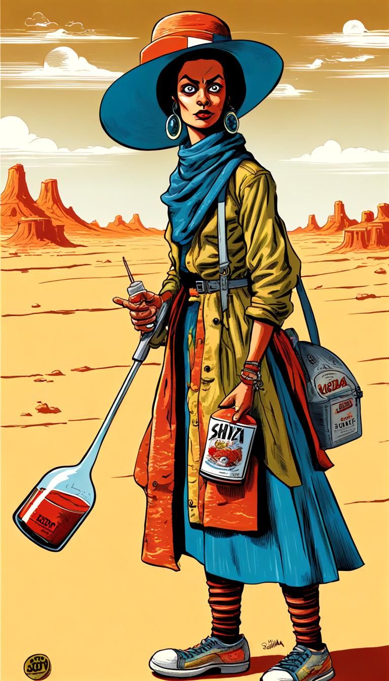 Coisma Shiva, TV-Glotzer in French Graphic Novel Style