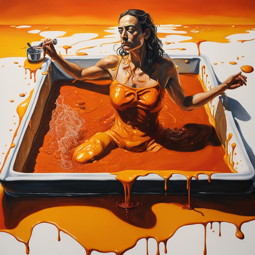 Surreal Grilled Cheese Jacuzzi: A Dreamlike Vision