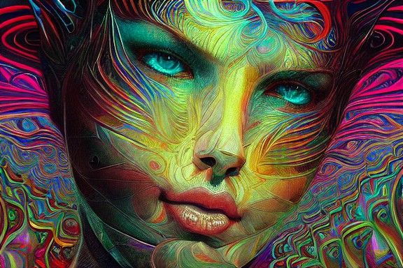 Psychedelic Sacred Geometry in Detailed Digital Painting