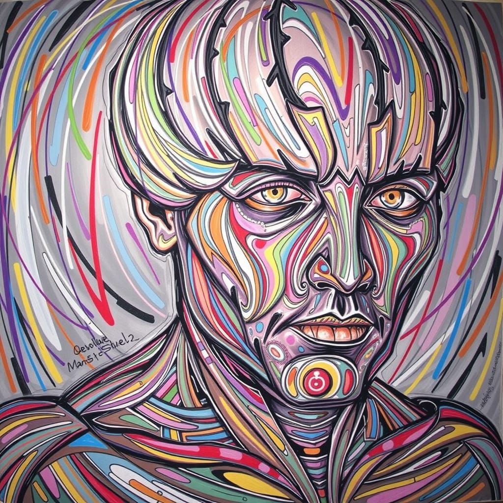 Abstract Expressionist Composition of Creative Genius