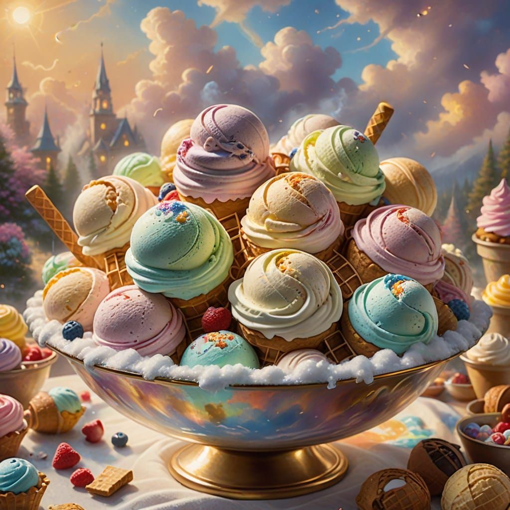 Ice Cream Bowl in Ethereal Fantasy Style
