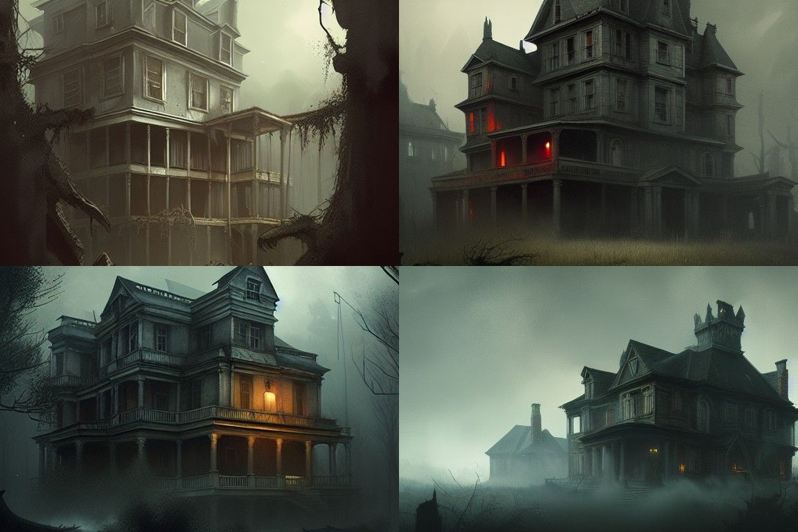 Haunted House Monster Concept Art in 8k Resolution