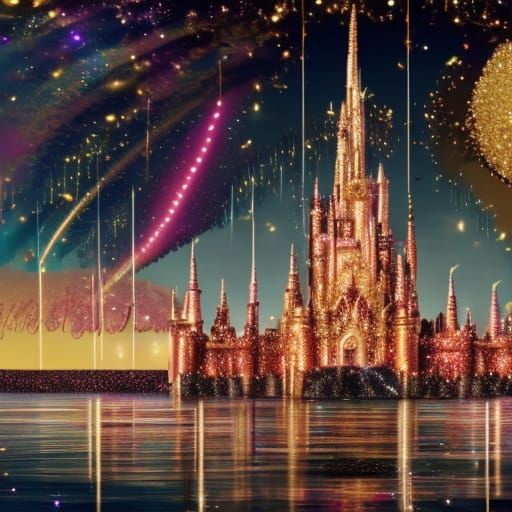 Glamorous Golden Castle on Fantasy Island