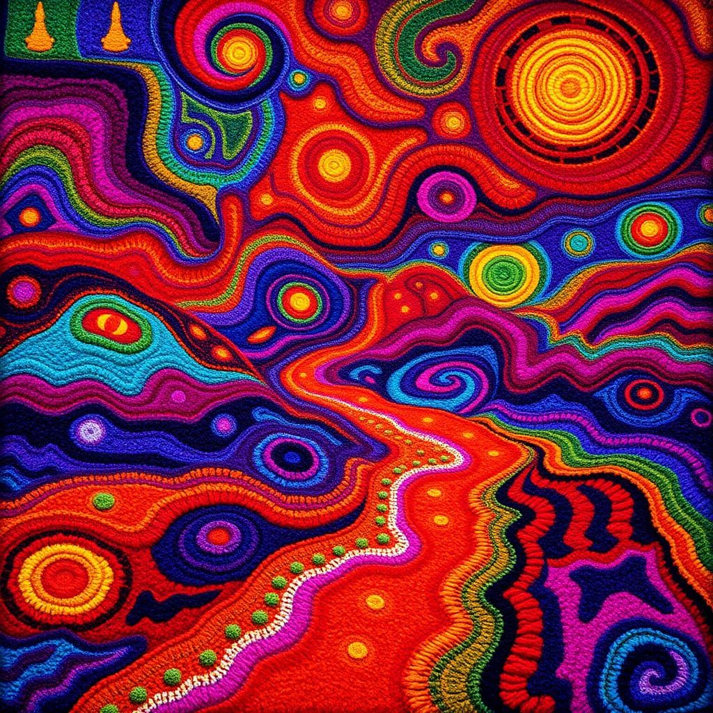 Vibrant Wool Landscape in Pop Art Style