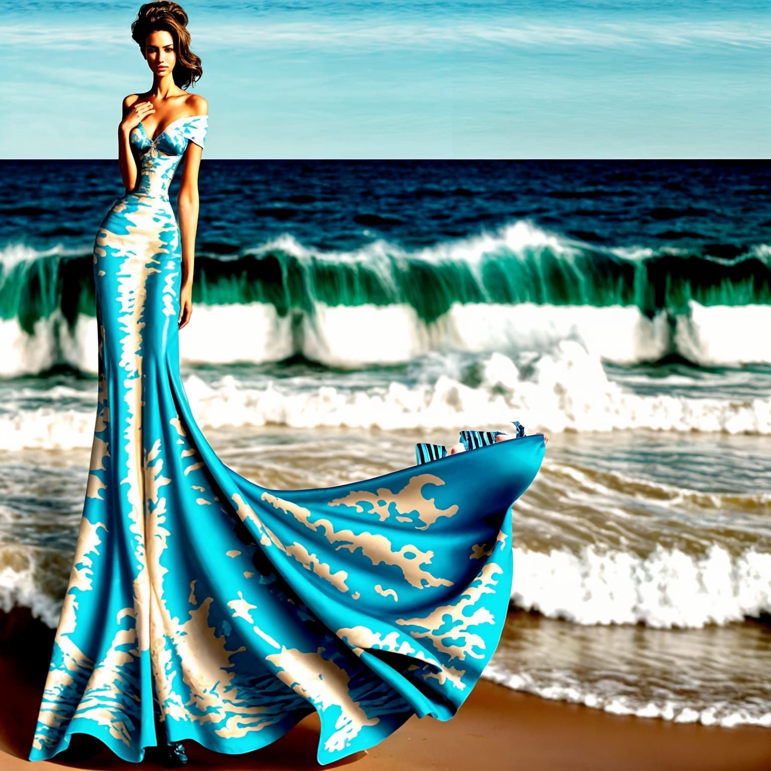 Ethereal Ocean Goddess Emerges from Majestic Waves in 8K Cin...
