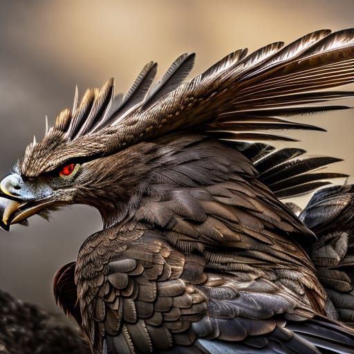 Majestic Fey Giant Eagle in Hyperrealistic Detail