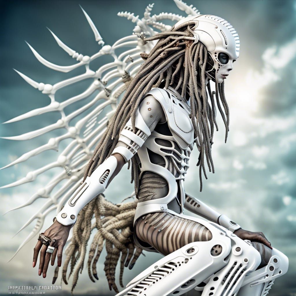 Glamour Photo of Alien Predator in Post-Apocalyptic Setting