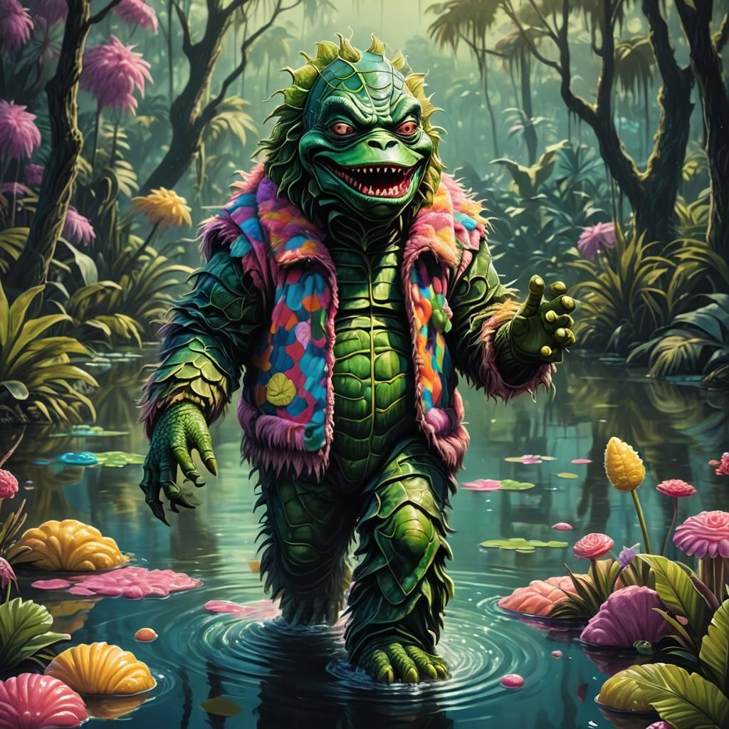 Creature from the Black Lagoon in Candy Art Style