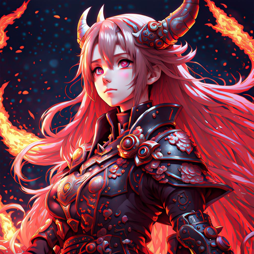 Sultry Anime Goddess in Vibrant Hot Pink, a Cyberpunk-Inspir...