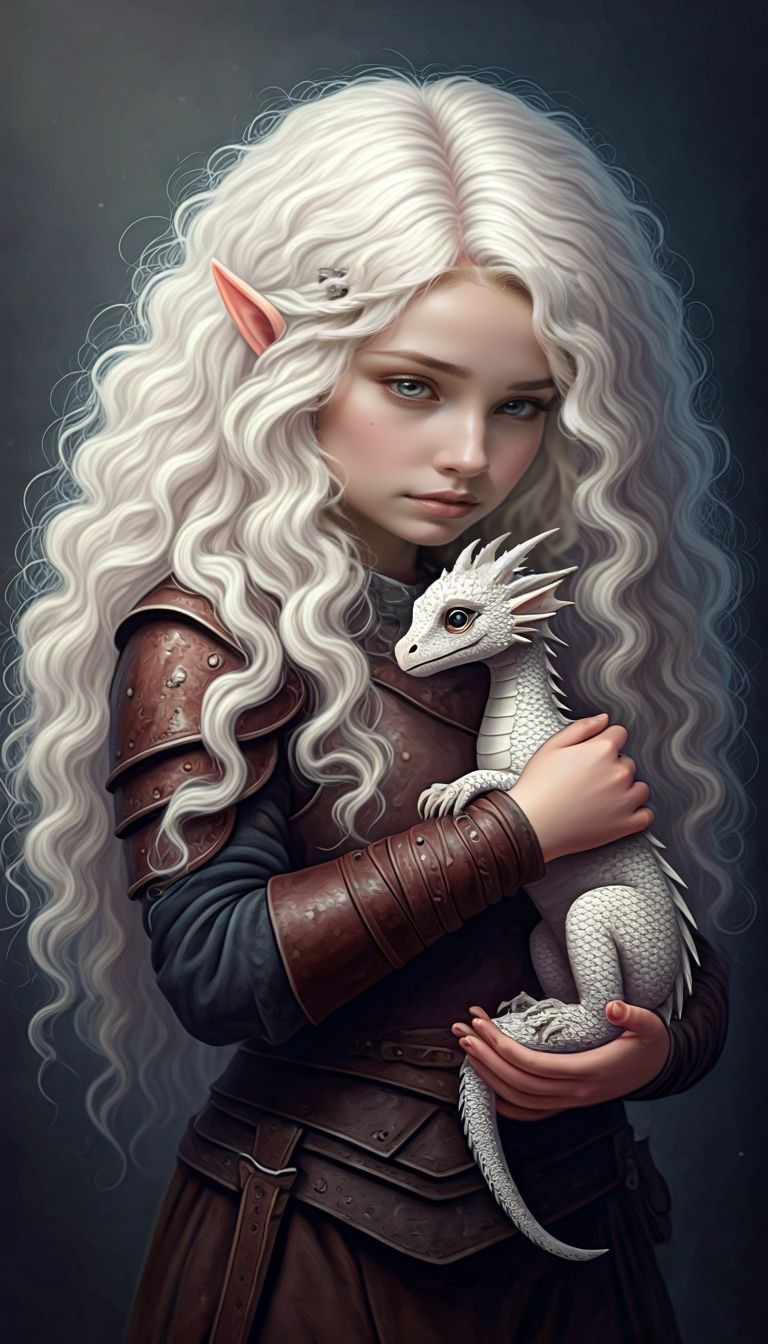 Warrior Girl and Baby Dragon
