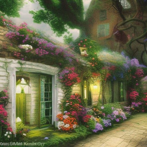 Moonlit Tavern in a Luminous Surreal Style