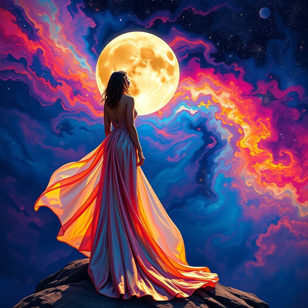 Ethereal Goddess of the Cosmic Night Sky