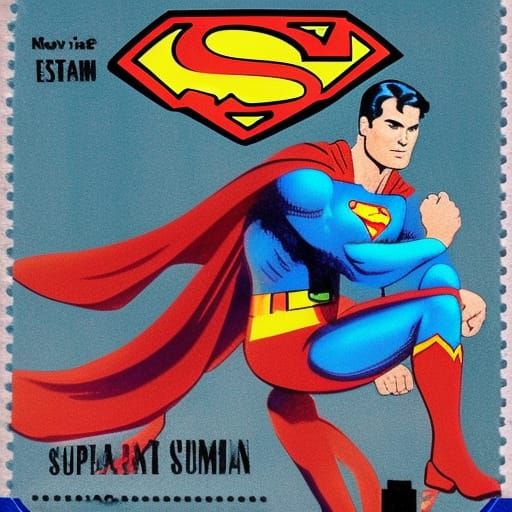 Superman Postage Stamp: Digital Matte Painting