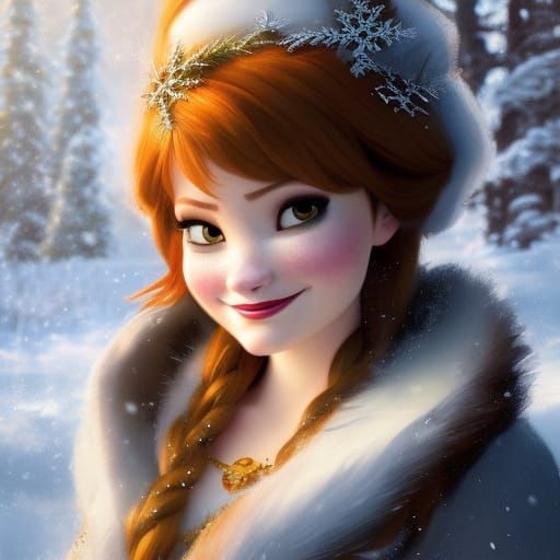 Majestic Winter Queen in a Frozen Wonderland