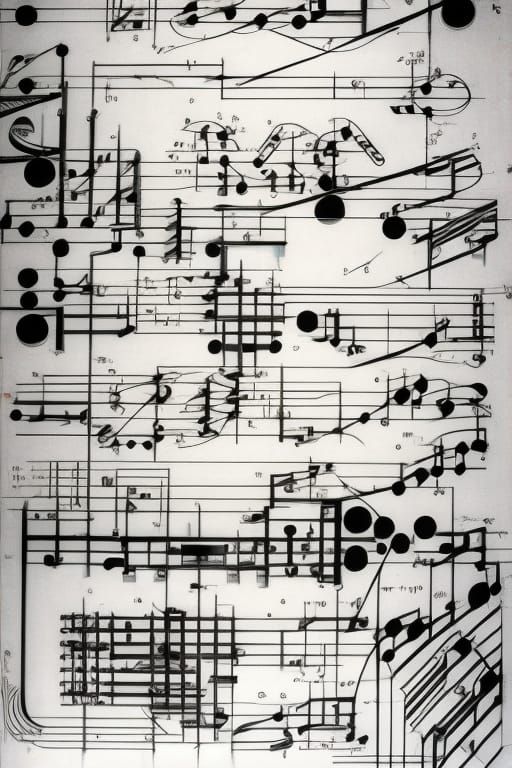 Abstract Graphic Score in Brutalist Style