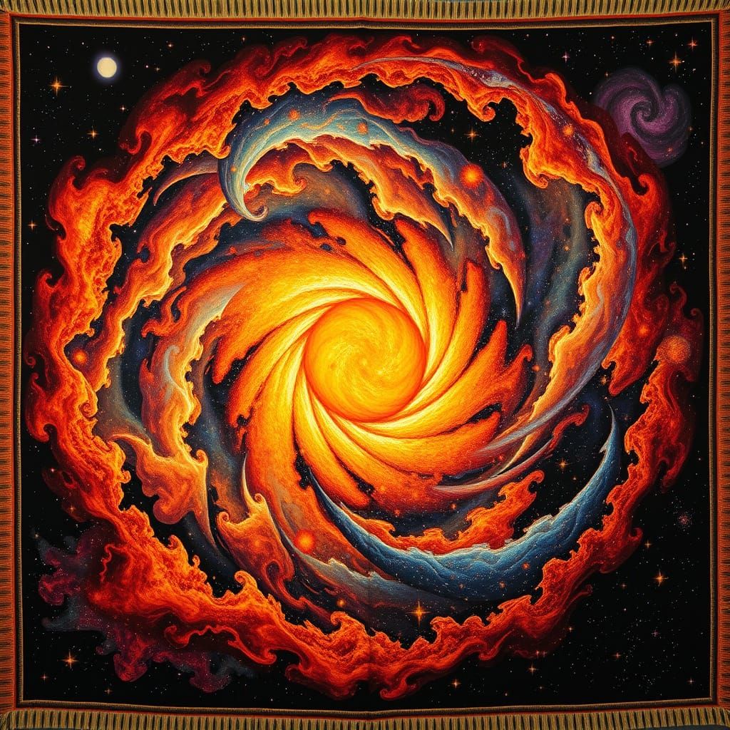 Cosmic Tapestry: A Star's Life Cycle in Art