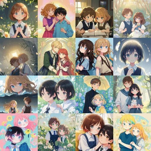 Portraits of a Girl and a Boy in a Single Image