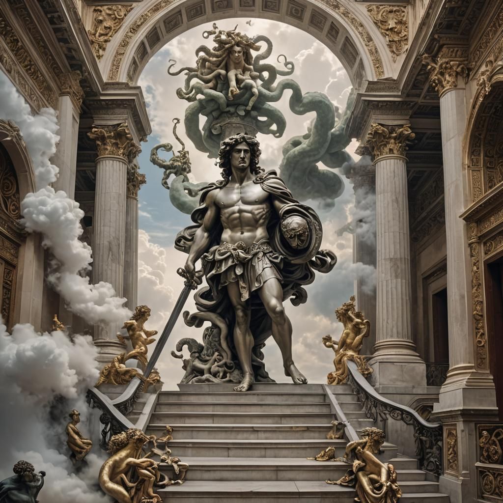 Perseus's Victory: Medusa's Head in Hand