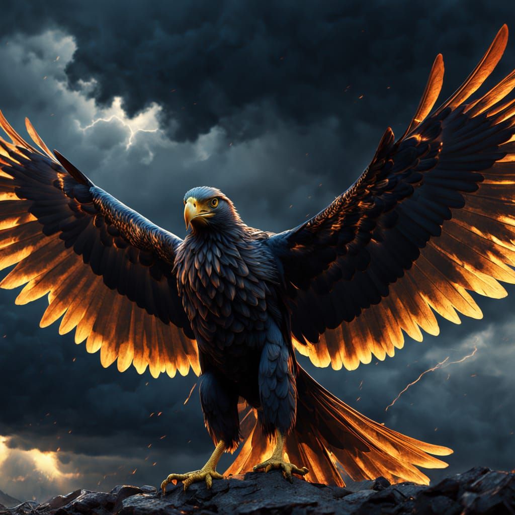 Majestic Storm Bird Commands the Skies in Cinematic Digital ...