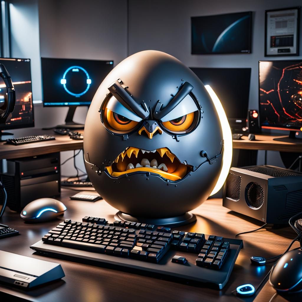 Angry Egg Not Happy with PC’s cord-management